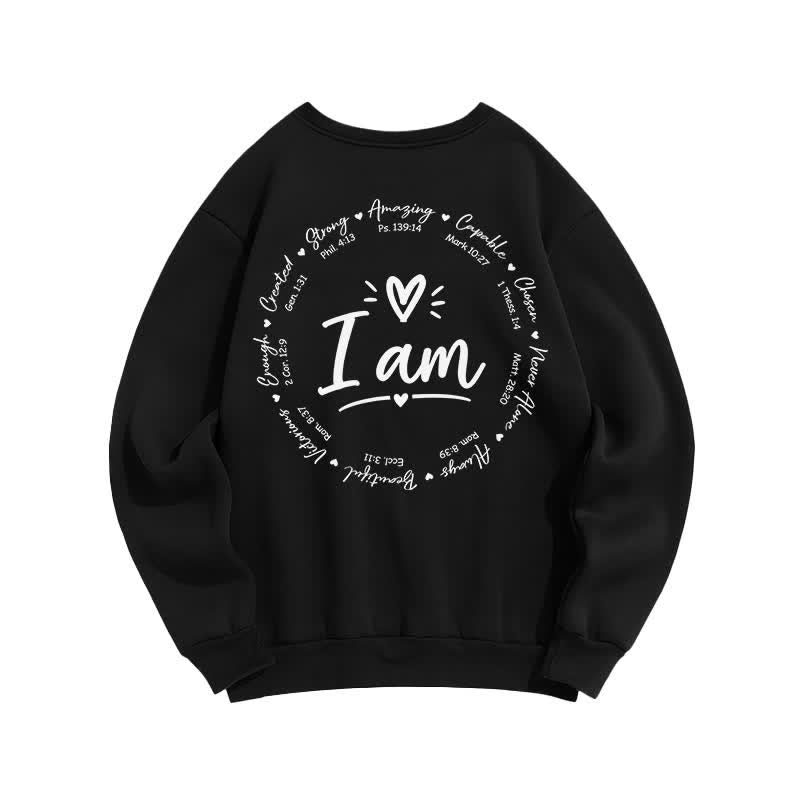 Christianartworkshop Sudadera polar con estampado circular "I Am Heart" en la espalda - image 10