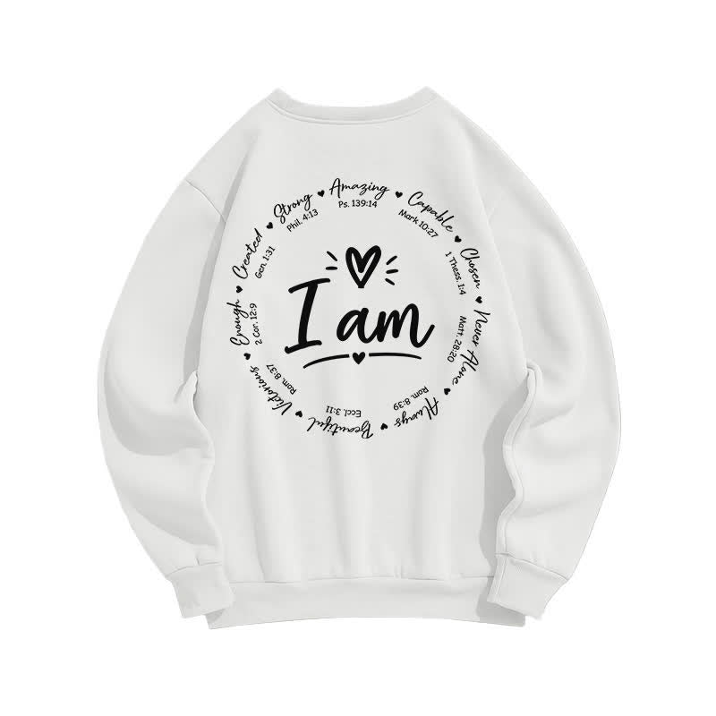 Christianartworkshop Sudadera polar con estampado circular "I Am Heart" en la espalda - image 4
