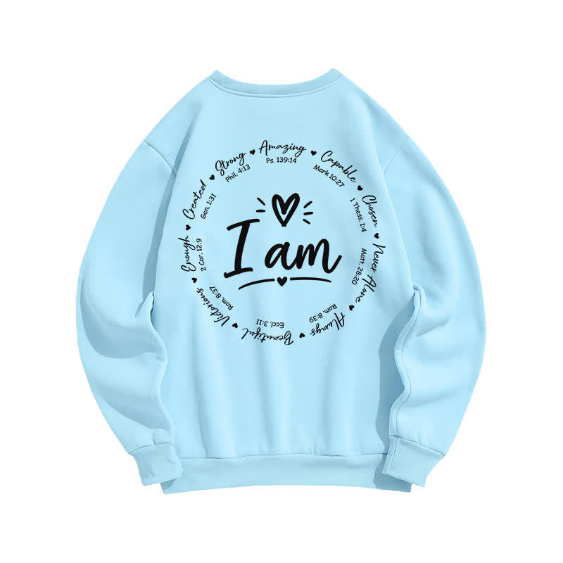 Christianartworkshop Sudadera polar con estampado circular "I Am Heart" en la espalda - image 13