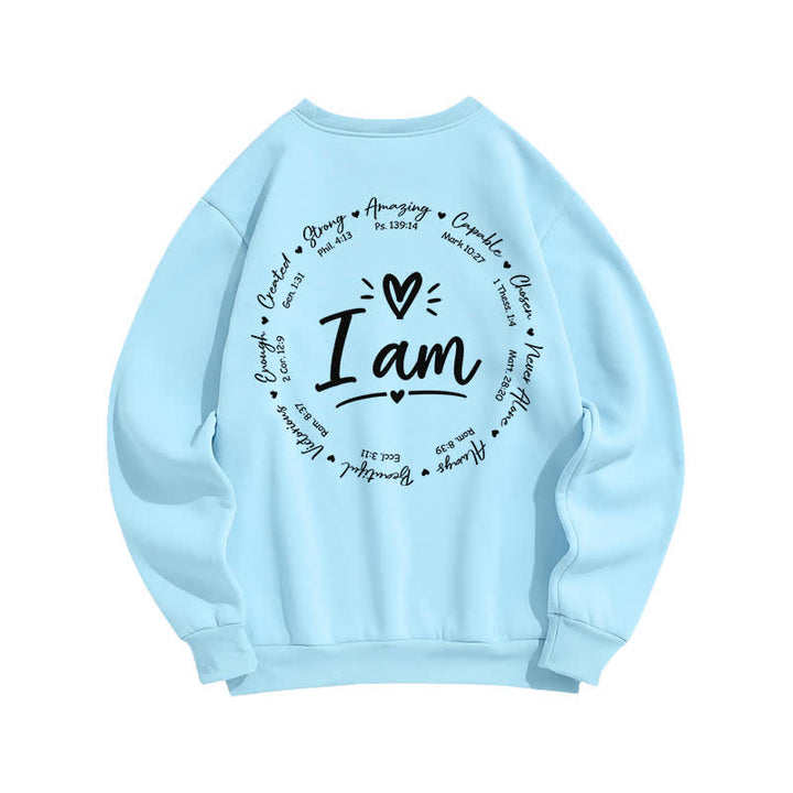 Christianartworkshop Sudadera polar con estampado circular "I Am Heart" en la espalda - image 13