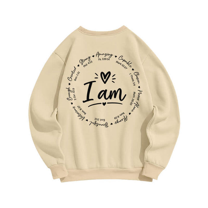 Christianartworkshop Sudadera polar con estampado circular "I Am Heart" en la espalda - image 7