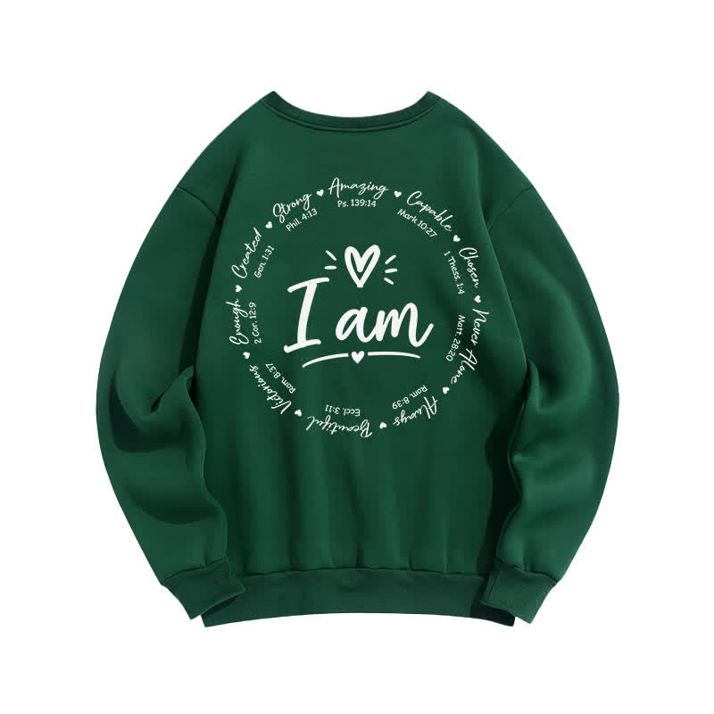 Christianartworkshop Sudadera polar con estampado circular "I Am Heart" en la espalda - image 16