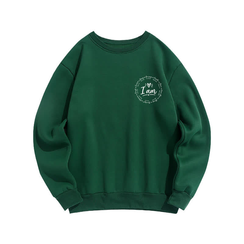 Christianartworkshop Sudadera polar con estampado circular "I Am Heart" en la espalda - image 17