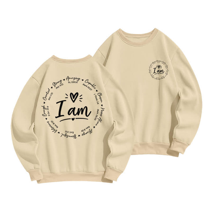 Christianartworkshop Sudadera polar con estampado circular "I Am Heart" en la espalda - Albaricoque - 2XL - image 6