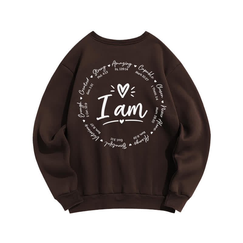 Christianartworkshop Sudadera polar con estampado circular "I Am Heart" en la espalda - image 1