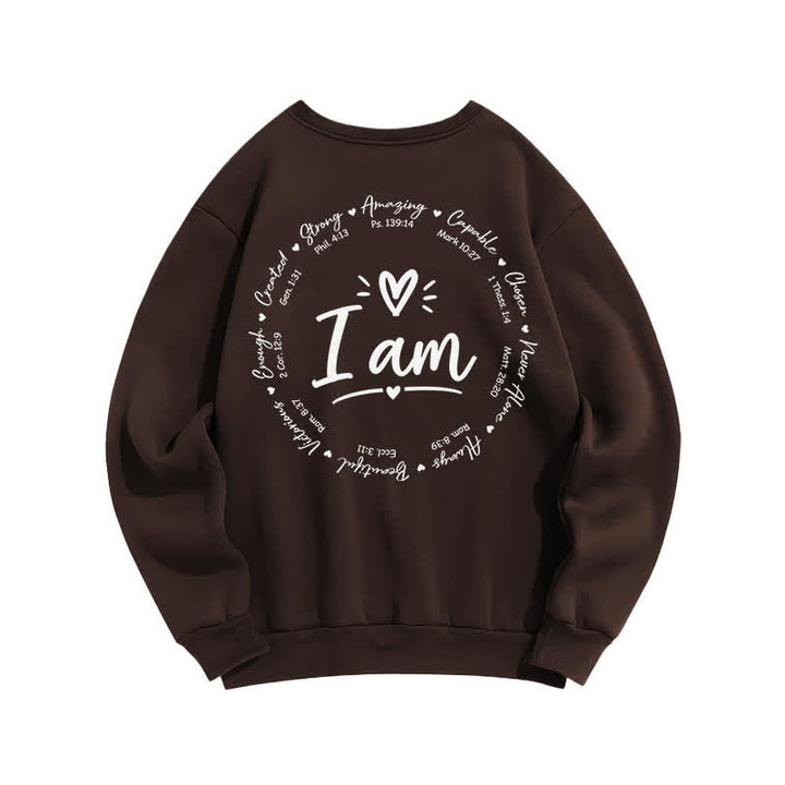 Christianartworkshop Sudadera polar con estampado circular "I Am Heart" en la espalda - image 1