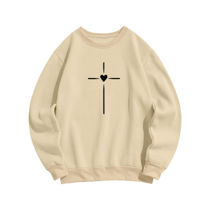 Christianartworkshop Sudadera extragrande con cuello redondo y forro polar "Dios está en todas partes" - image 5
