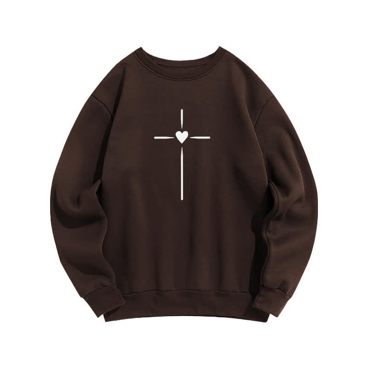 Christianartworkshop Sudadera extragrande con cuello redondo y forro polar "Dios está en todas partes" - image 17