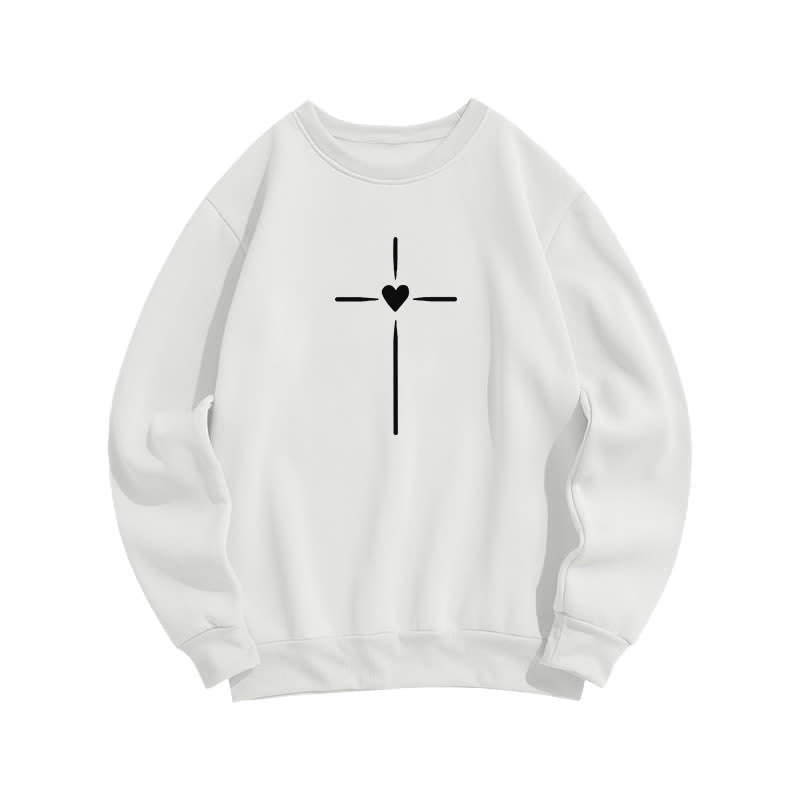 Christianartworkshop Sudadera extragrande con cuello redondo y forro polar "Dios está en todas partes" - image 2