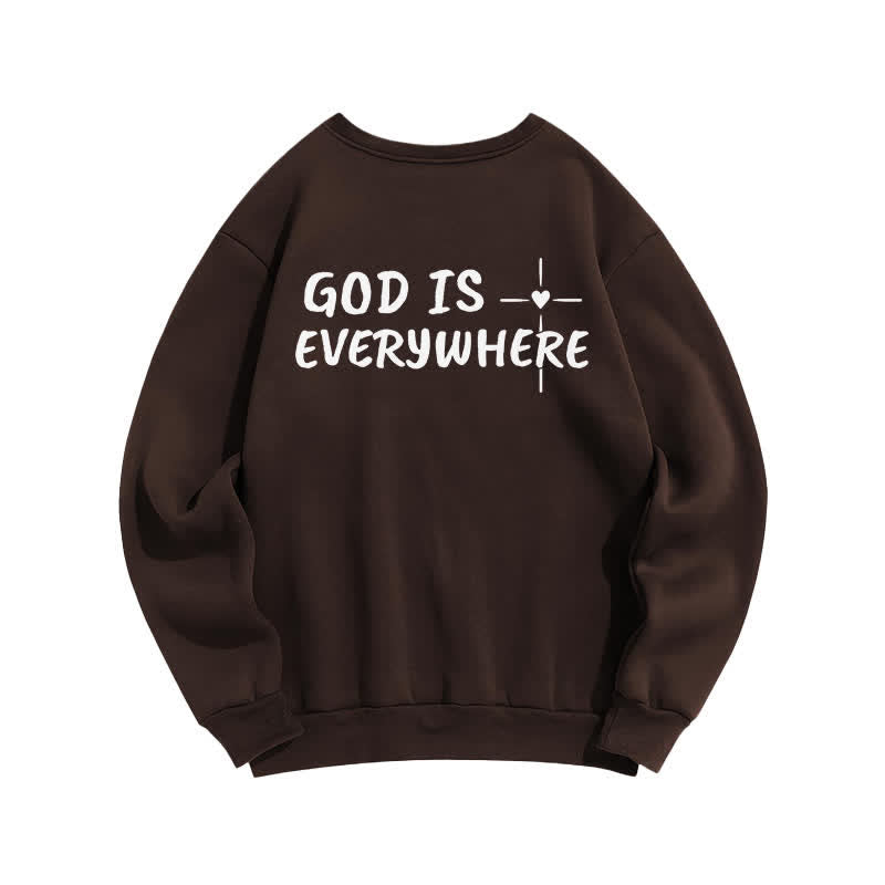 Christianartworkshop Sudadera extragrande con cuello redondo y forro polar "Dios está en todas partes" - image 16