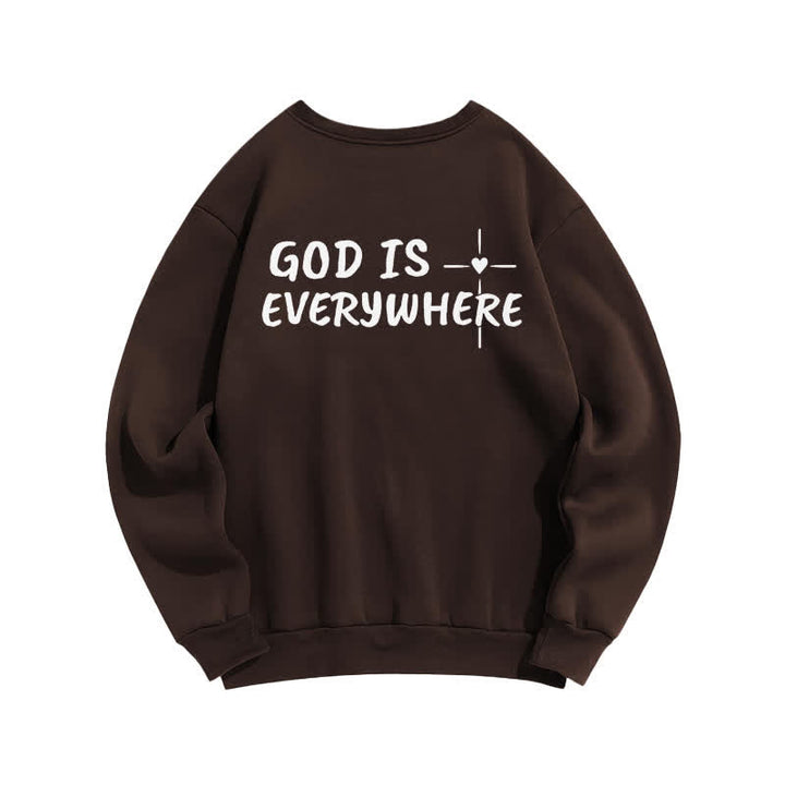 Christianartworkshop Sudadera extragrande con cuello redondo y forro polar "Dios está en todas partes" - image 16