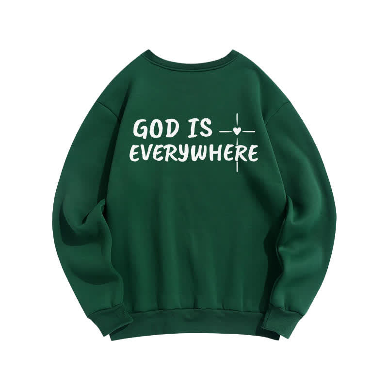 Christianartworkshop Sudadera extragrande con cuello redondo y forro polar "Dios está en todas partes" - image 13