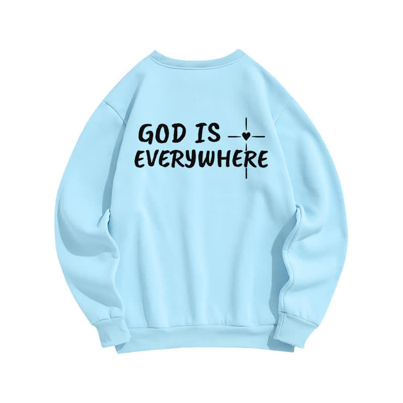 Christianartworkshop Sudadera extragrande con cuello redondo y forro polar "Dios está en todas partes" - image 10