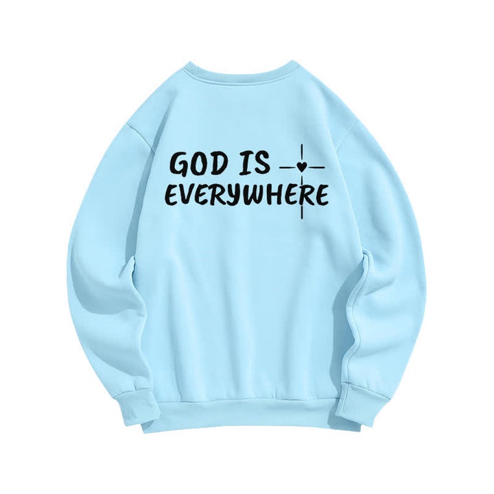 Christianartworkshop Sudadera extragrande con cuello redondo y forro polar "Dios está en todas partes" - image 10