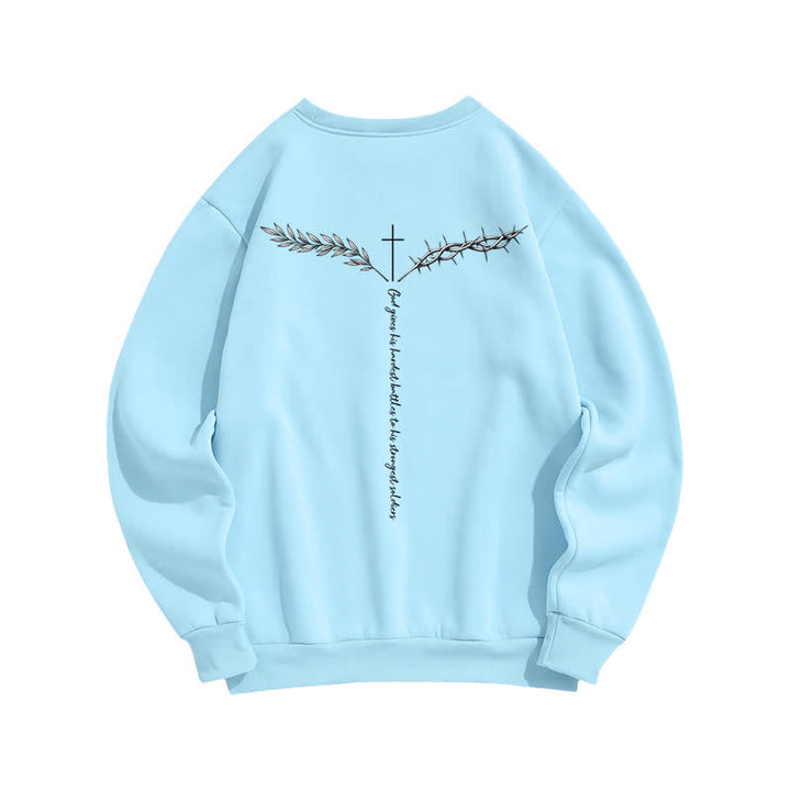 Christianartworkshop Sudadera azul claro con cuello redondo Son Of God Thorn Branch - image 1