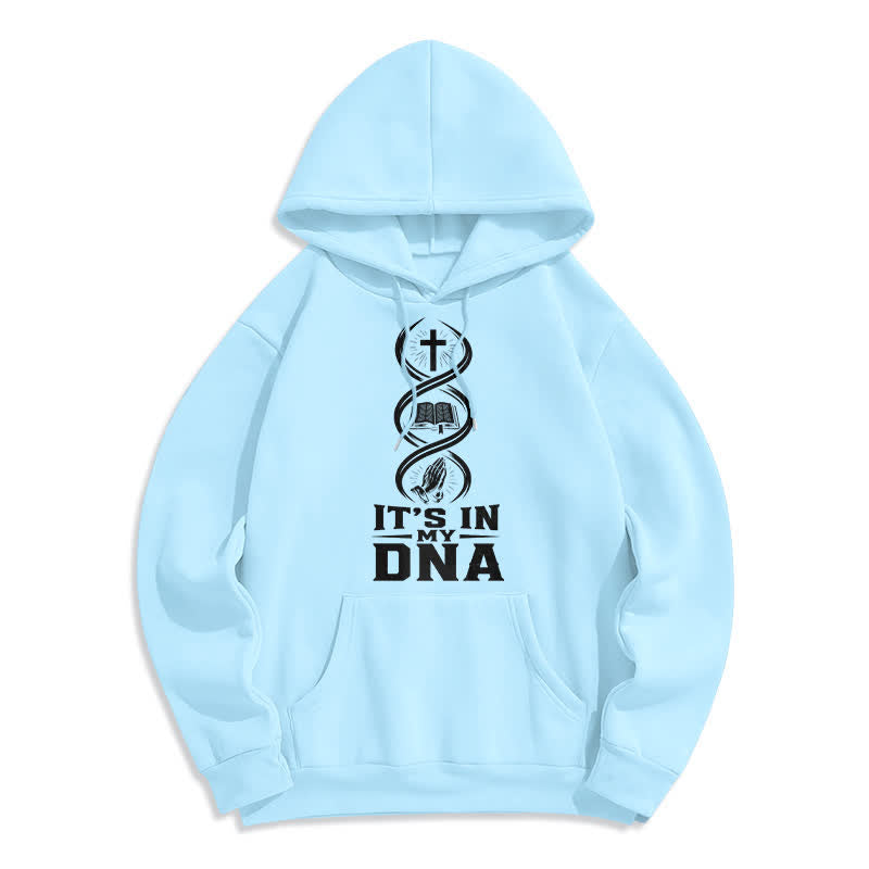 Christianartworkshop Sudadera con capucha de felpa "It's In My DNA Faith" (Está en mi ADN) - Azul - 2XL - image 3
