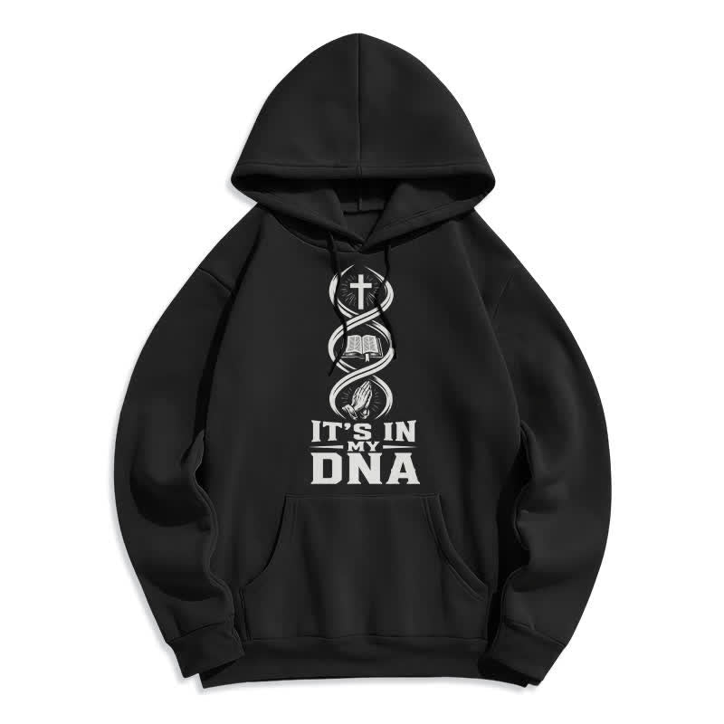 Christianartworkshop Sudadera con capucha de felpa "It's In My DNA Faith" (Está en mi ADN) - Negro - 2XL - image 1