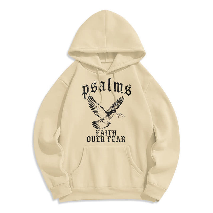 Christianartworkshop Sudadera con capucha estampada con diseño de paloma y la frase "Fe sobre el miedo" de los Salmos. - Albaricoque - 2XL - image 3