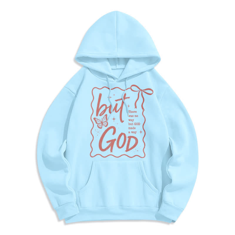 Christianartworkshop Sudadera con capucha extragrande de forro polar con mariposa de Dios Pero Dios - Azul - 2XL - image 7