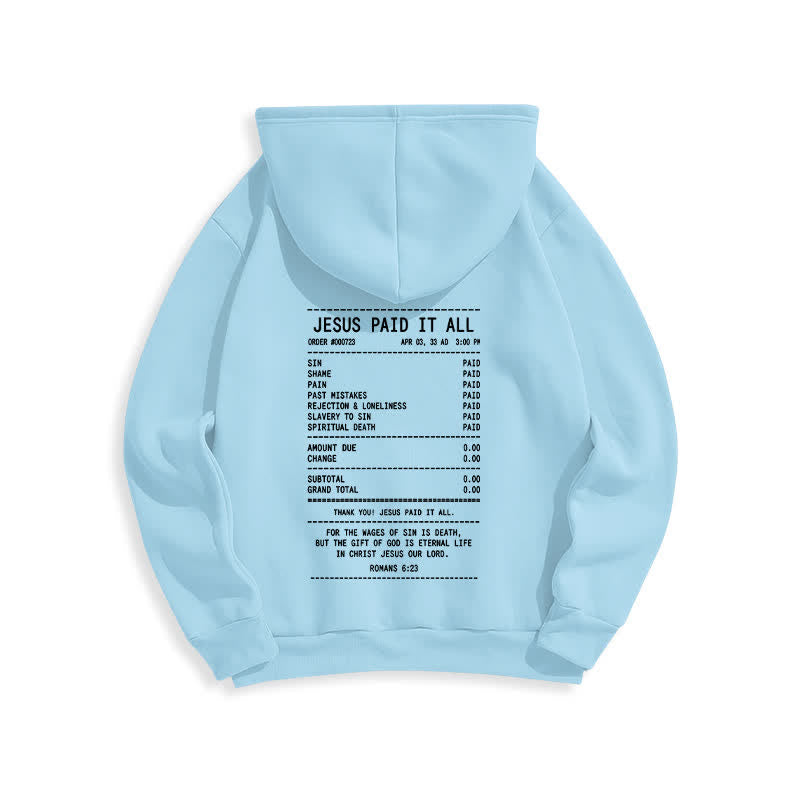Christianartworkshop Sudadera con capucha de felpa con estampado de recibo de Jesús pagado por todo - image 19