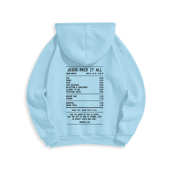 Christianartworkshop Sudadera con capucha de felpa con estampado de recibo de Jesús pagado por todo - image 19