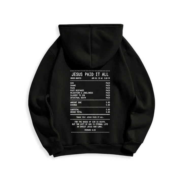 Christianartworkshop Sudadera con capucha de felpa con estampado de recibo de Jesús pagado por todo - image 7