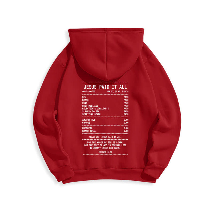 Christianartworkshop Sudadera con capucha de felpa con estampado de recibo de Jesús pagado por todo - image 22