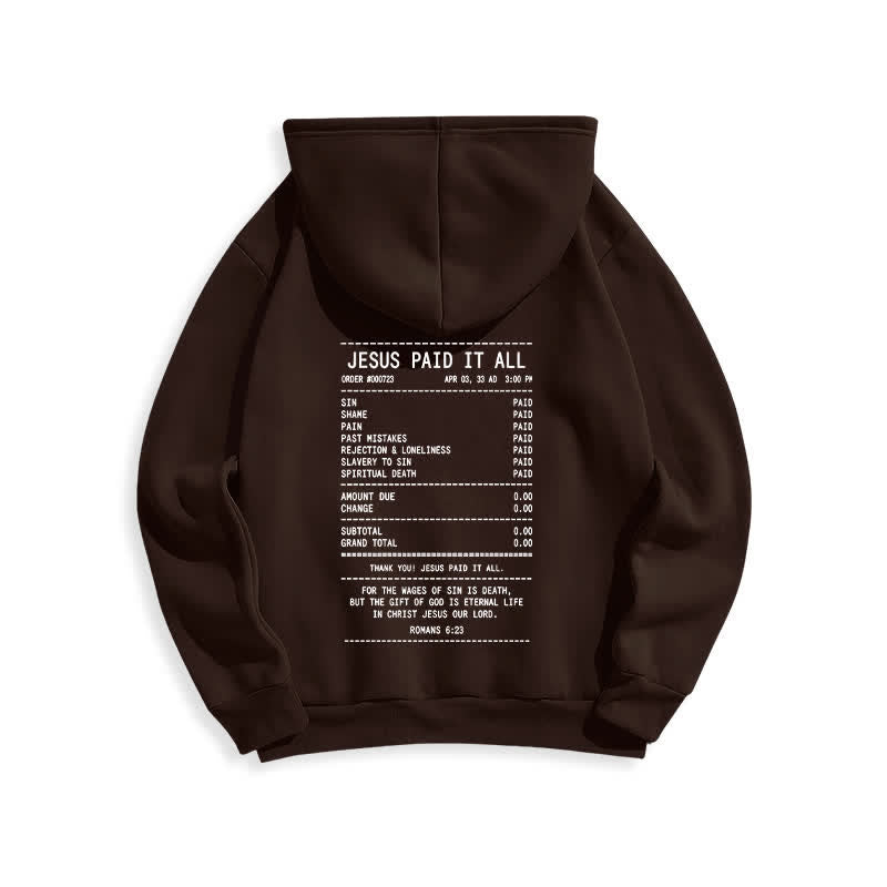 Christianartworkshop Sudadera con capucha de felpa con estampado de recibo de Jesús pagado por todo - image 13