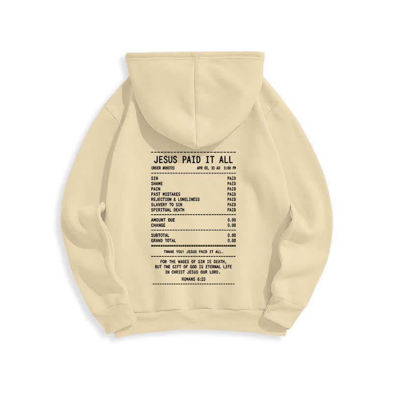 Christianartworkshop Sudadera con capucha de felpa con estampado de recibo de Jesús pagado por todo - image 10