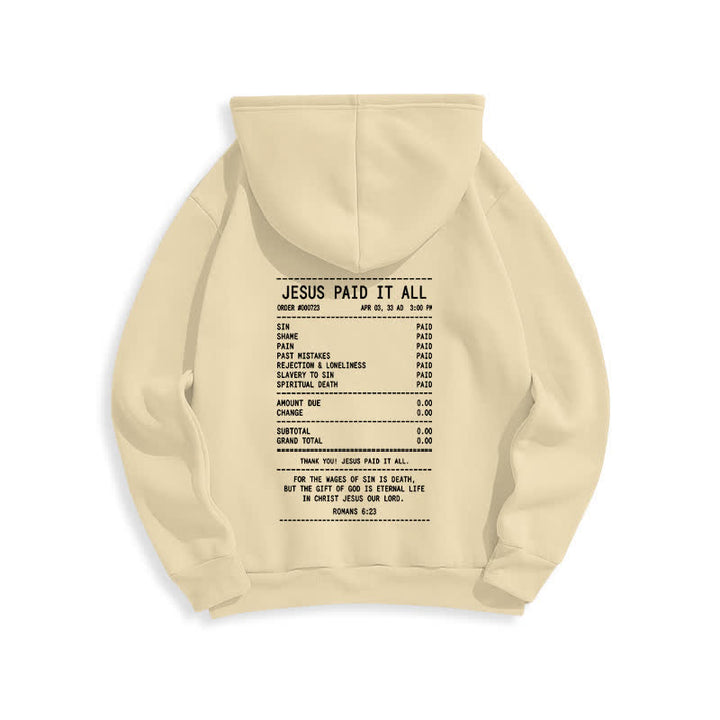 Christianartworkshop Sudadera con capucha de felpa con estampado de recibo de Jesús pagado por todo - image 10