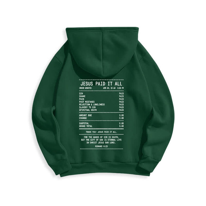 Christianartworkshop Sudadera con capucha de felpa con estampado de recibo de Jesús pagado por todo - image 16