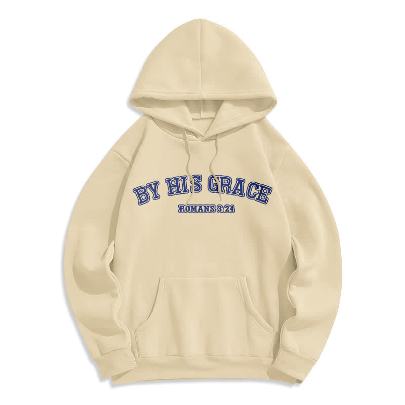 Christianartworkshop Sudadera con capucha extragrande "Por su gracia" Romanos 8:24 - Albaricoque - 2XL - image 0
