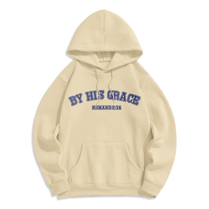 Christianartworkshop Sudadera con capucha extragrande "Por su gracia" Romanos 8:24 - Albaricoque - 2XL - image 0