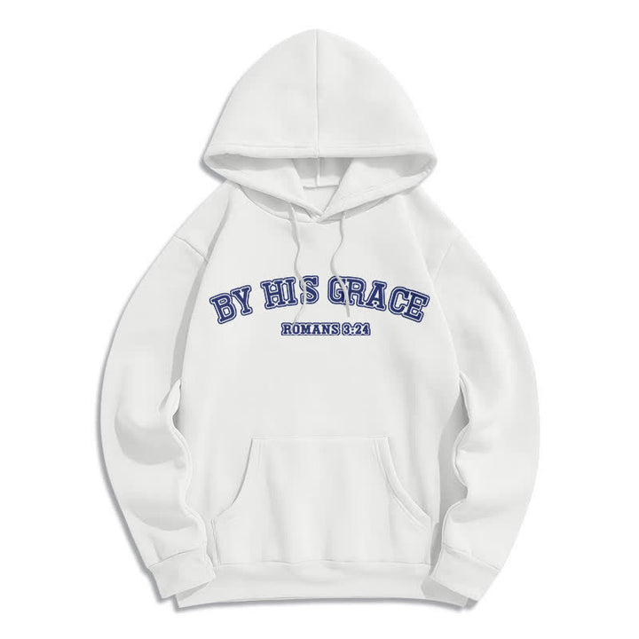 Christianartworkshop Sudadera con capucha extragrande "Por su gracia" Romanos 8:24 - Blanco - 2XL - image 2