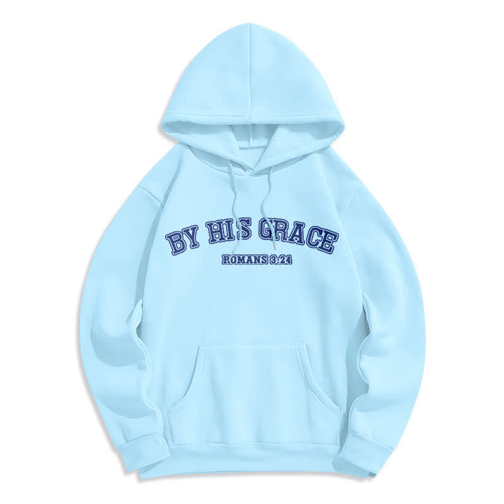 Christianartworkshop Sudadera con capucha extragrande "Por su gracia" Romanos 8:24 - Azul - 2XL - image 1