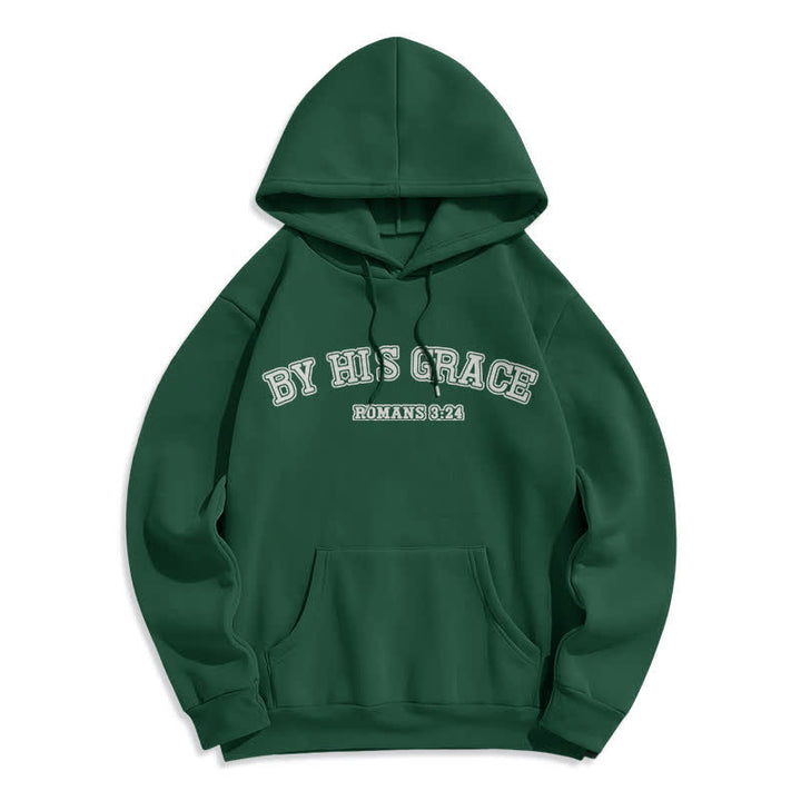 Christianartworkshop Sudadera con capucha extragrande "Por su gracia" Romanos 8:24 - Verde - 2XL - image 6