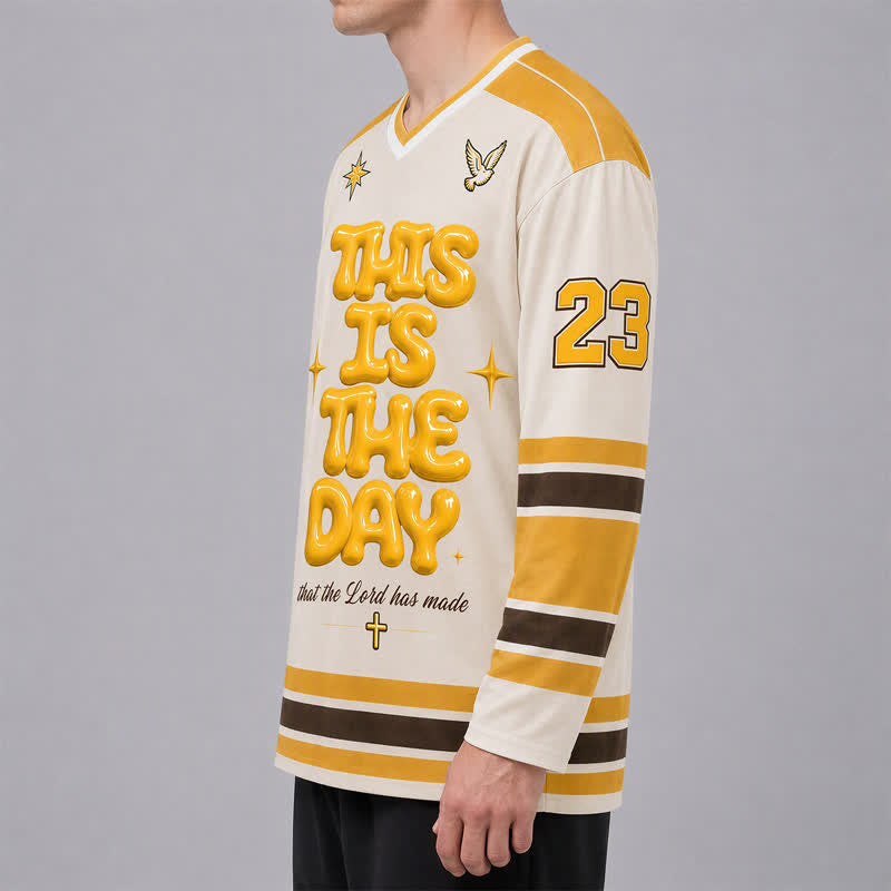 Christianartworkshop Esta es la camiseta de hockey con estampado en relieve del día - image 6