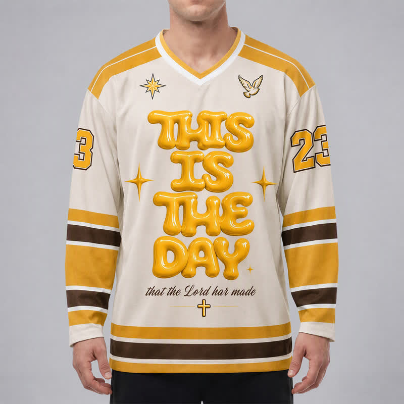 Christianartworkshop Esta es la camiseta de hockey con estampado en relieve del día - image 3