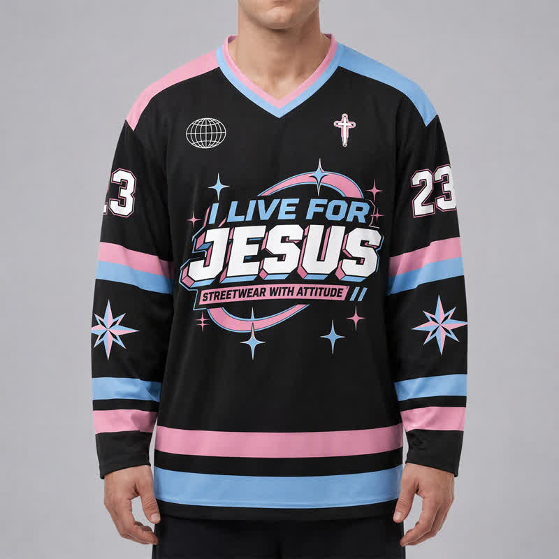 Christianartworkshop Camiseta de hockey urbana pastel "Vive para Jesús" - image 3