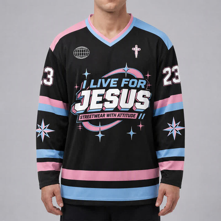 Christianartworkshop Camiseta de hockey urbana pastel "Vive para Jesús" - image 3