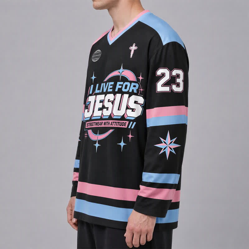 Christianartworkshop Camiseta de hockey urbana pastel "Vive para Jesús" - image 6
